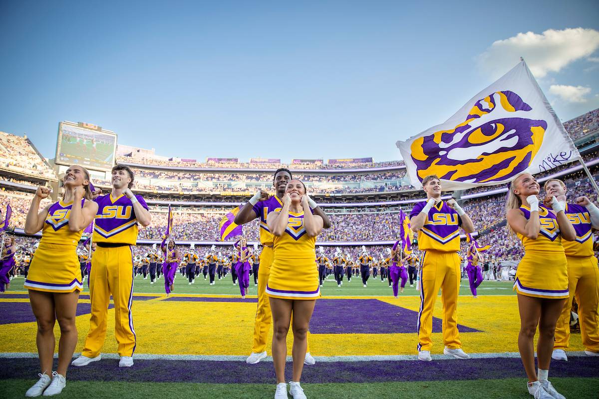 Cheerleaders at LSU football game Cheerleaders at LSU football game