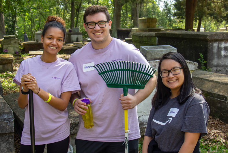 students holding tools at geaux big event