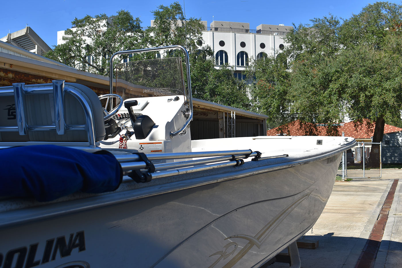 A boat in the boatyard