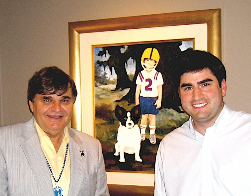 Famous Blue Dog artist George Rodrigue with his son Jacques Rodrigue.