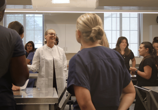 Melissa Thompson in the Cadaver Lab