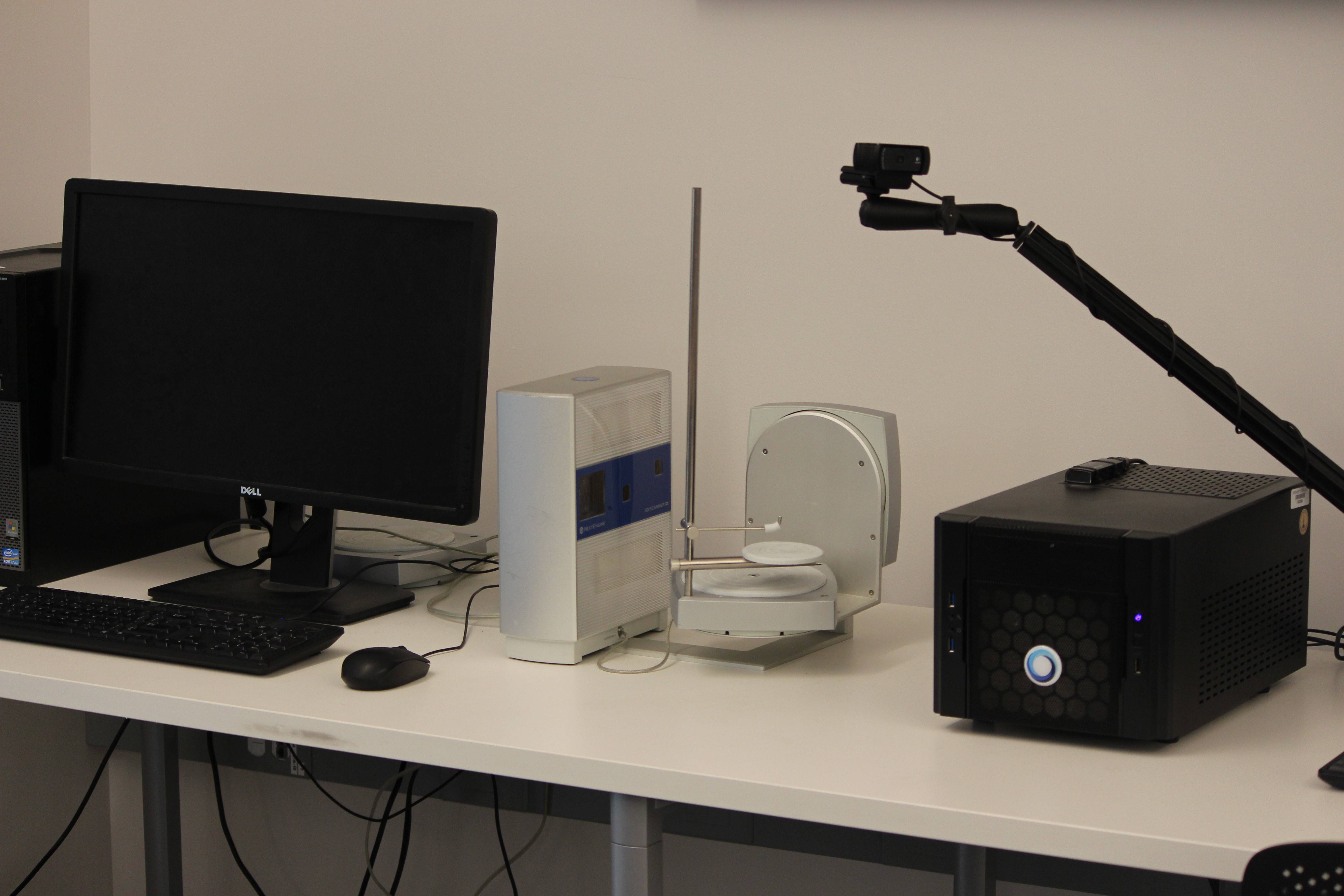 3D scanner sitting on a table